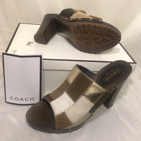 🌟 COACH women’s brown clogs - Picture 1 of 4